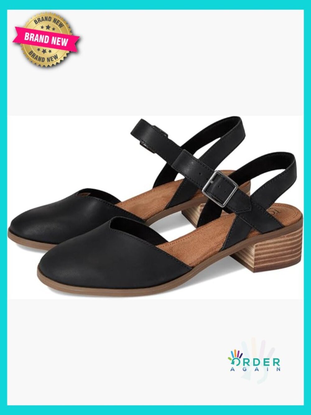 Mary Jane Block Heel Pumps Leather Upper Adjustable Strap Comfort Insole